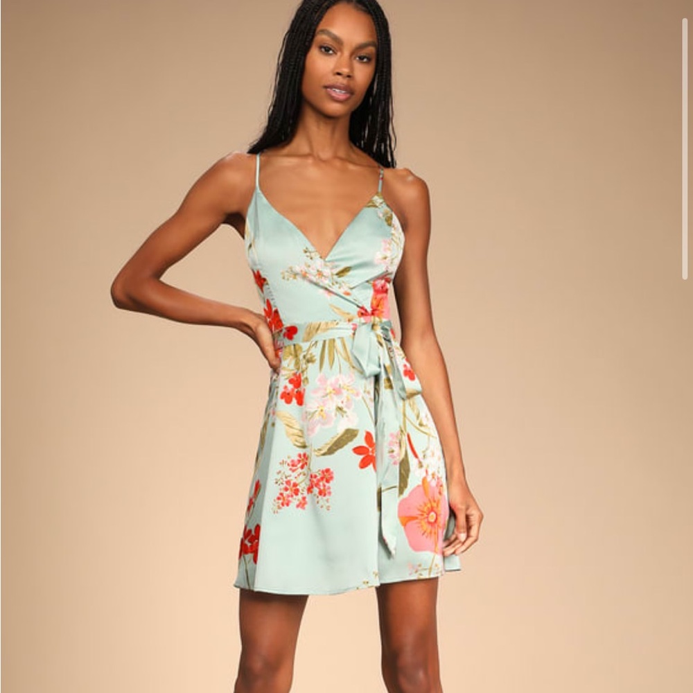 LULUS Yours Forever Sage Floral Print Skater Dress

Size: XL